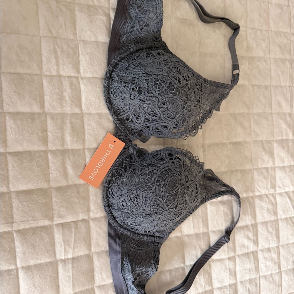 ThirdLove Lace Underwire Bra — Charcoal